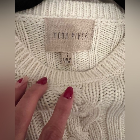 💥REDUCED💥Moon River Women's Long Sleeve Cable Sweater Dress, cream  small NWOT - Picture 7 of 10